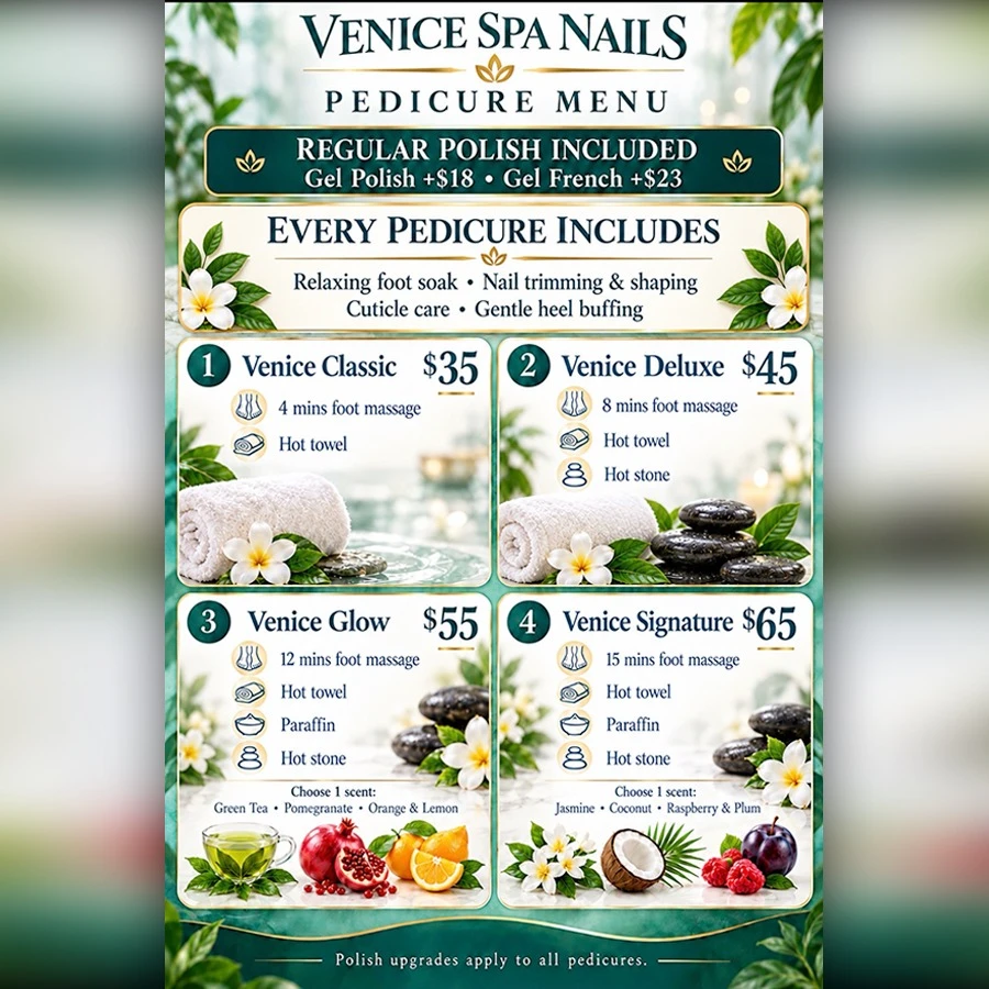 Pedicure Menu